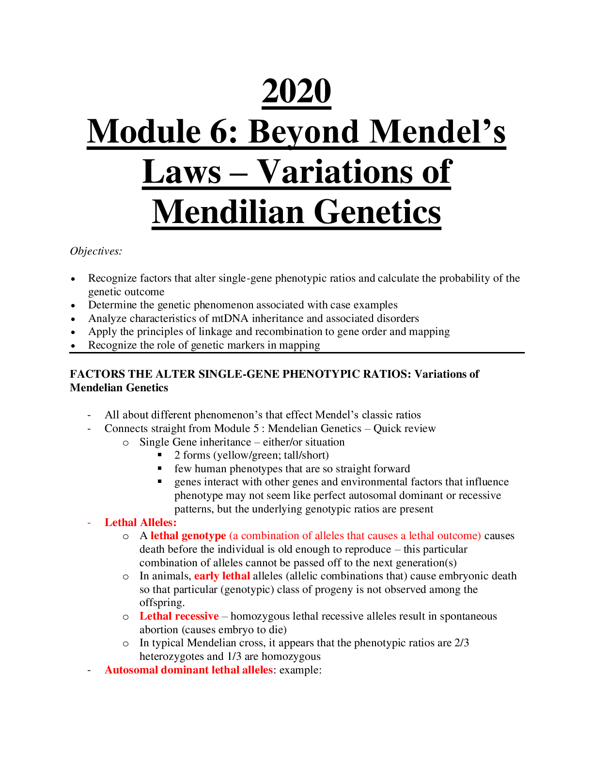 Preview image for 2020 Module 6: Beyond Mendel’s Laws – Variations of Mendilian Genetics