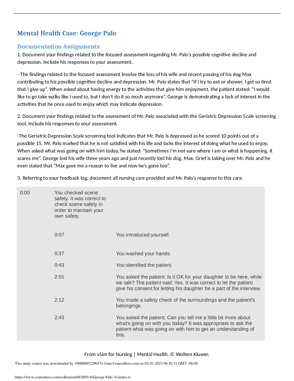 Preview image for Mental Health Case: George Palo