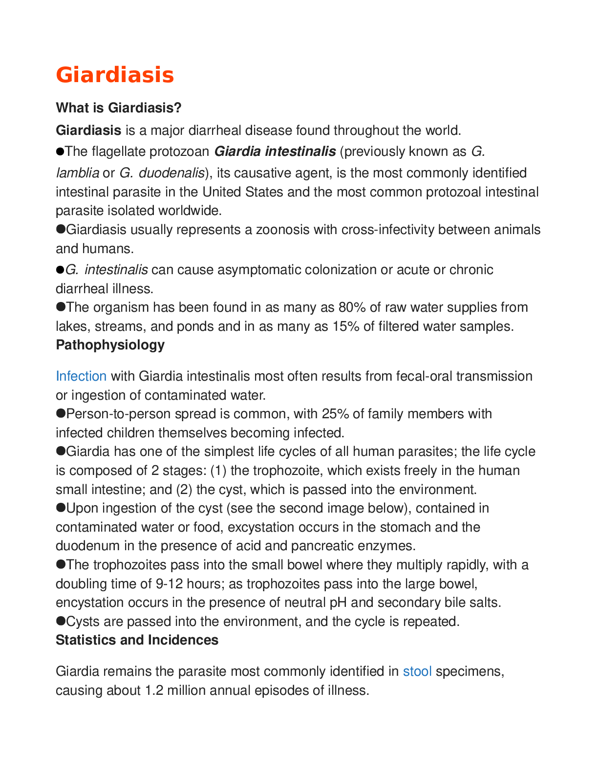 Preview image for Hesi medi surg Giardiasis