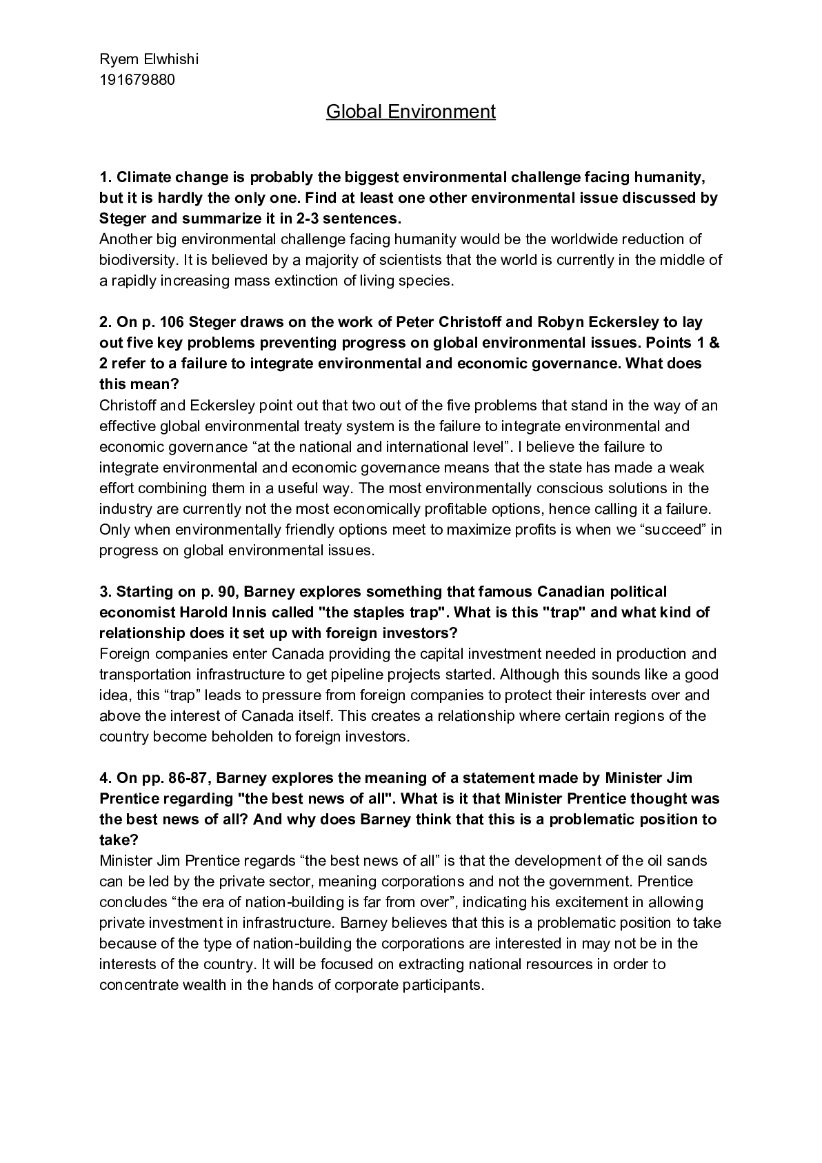 Preview of Wilfrid Laurier University - GS 101Global Studies tutorial #7.