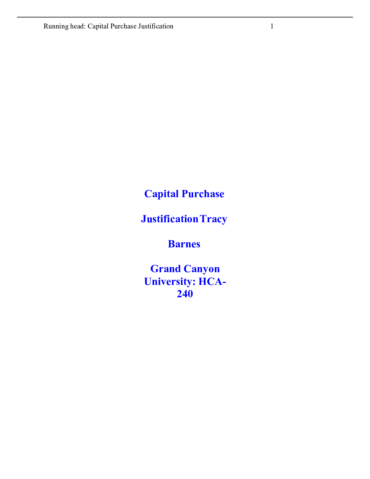 Preview image for HCA 240 Assignment, Capital Purchase Justification – Purchase of a Nuclear Medicine Camera