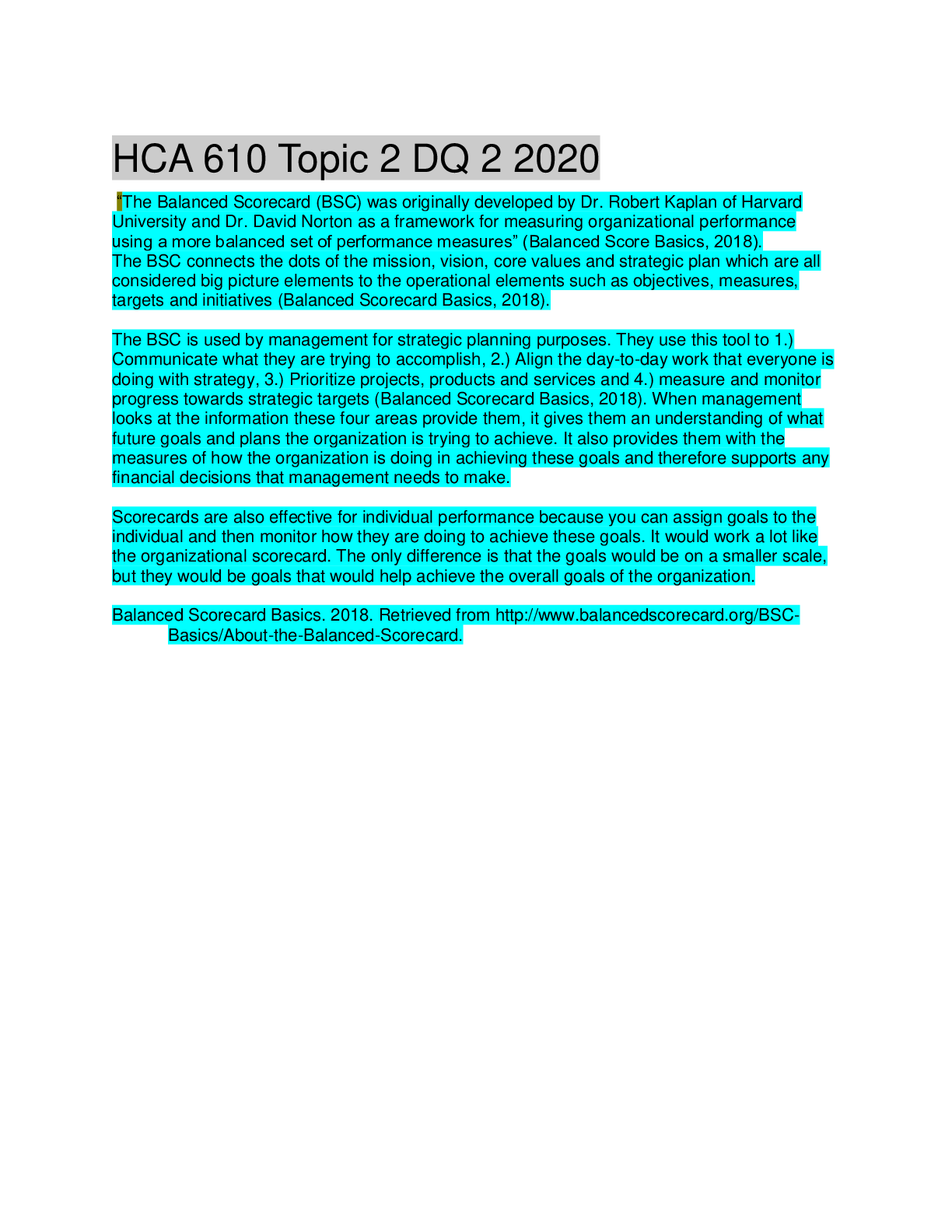 Preview of HCA 610 Topic 2 DQ 2