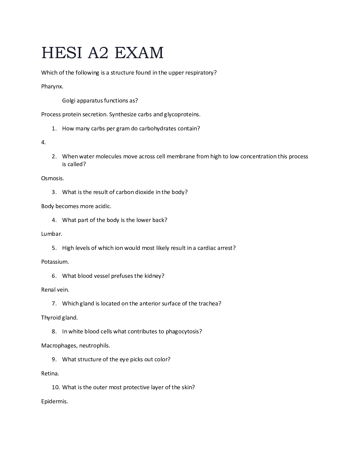 Preview image for HESI A2 REVIEW QUESTIONS ( WITH 100% CORRECT ANSWERS)