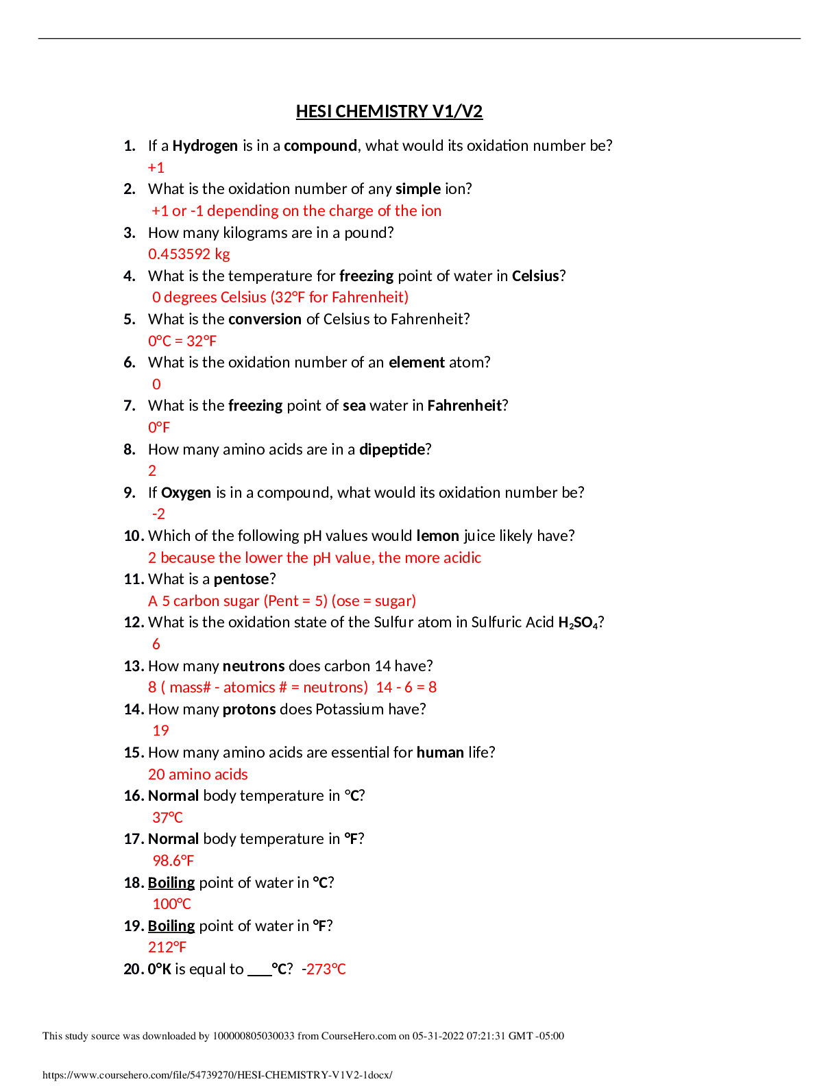 Preview image for NEW HESI A2 CHEMISTRY FILE 2021