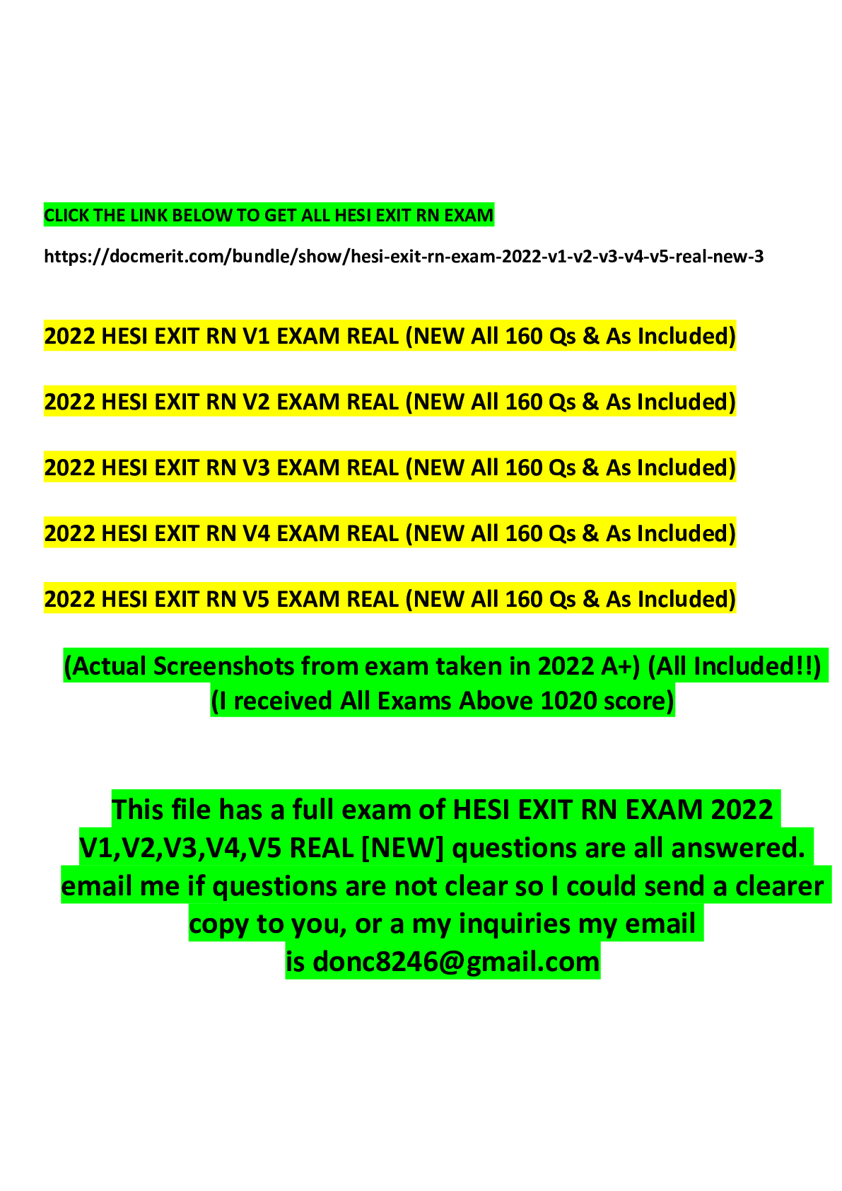 Preview image for HESI EXIT RN EXAM 2022 REAL