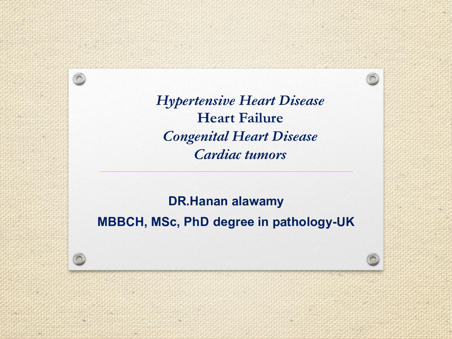 Preview of Hypertensive Heart DiseaseHeart FailureCongenital Heart DiseaseCardiac tumors