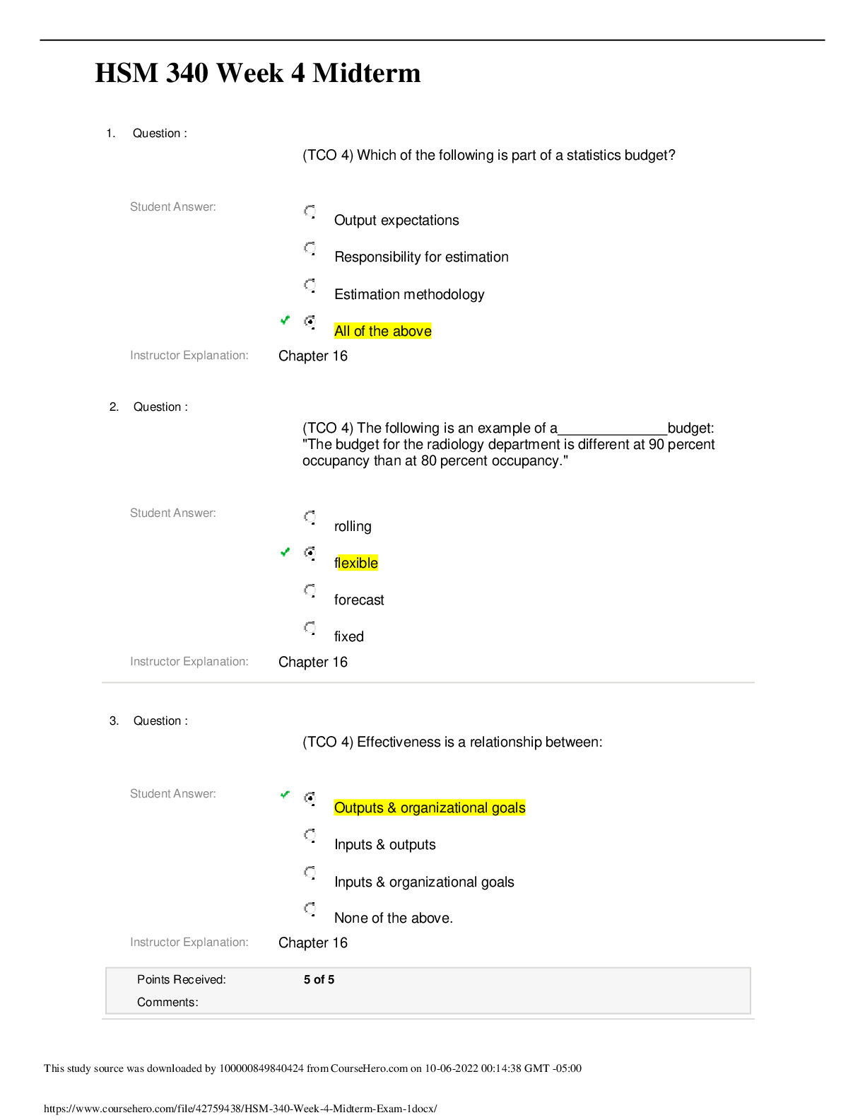 Preview image for 2020/2021HSM 340 Week 4 Midterm Exam 1.doc