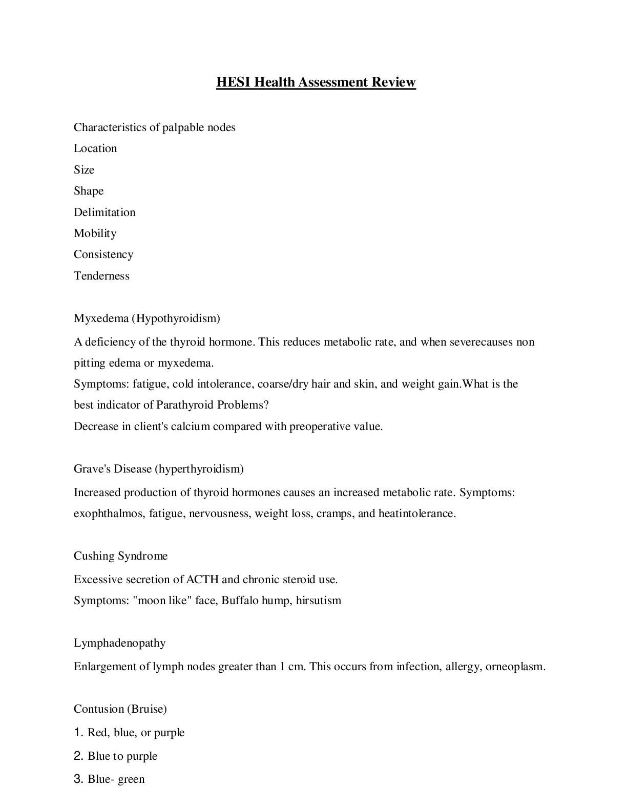 Preview image for Health Assessment HESI Review #2