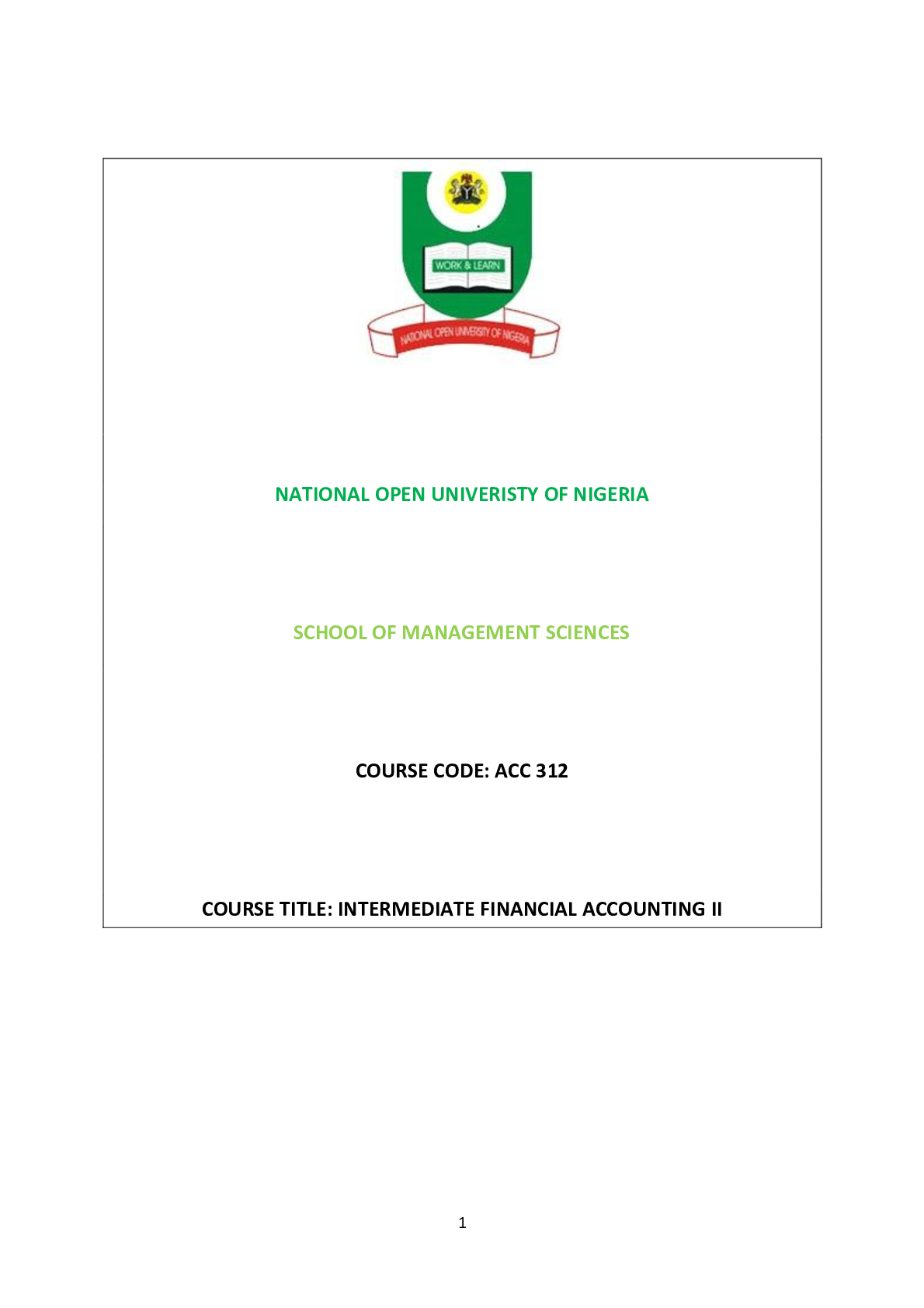 Preview of INTERMEDIATE FINANCIAL ACCOUNTING II