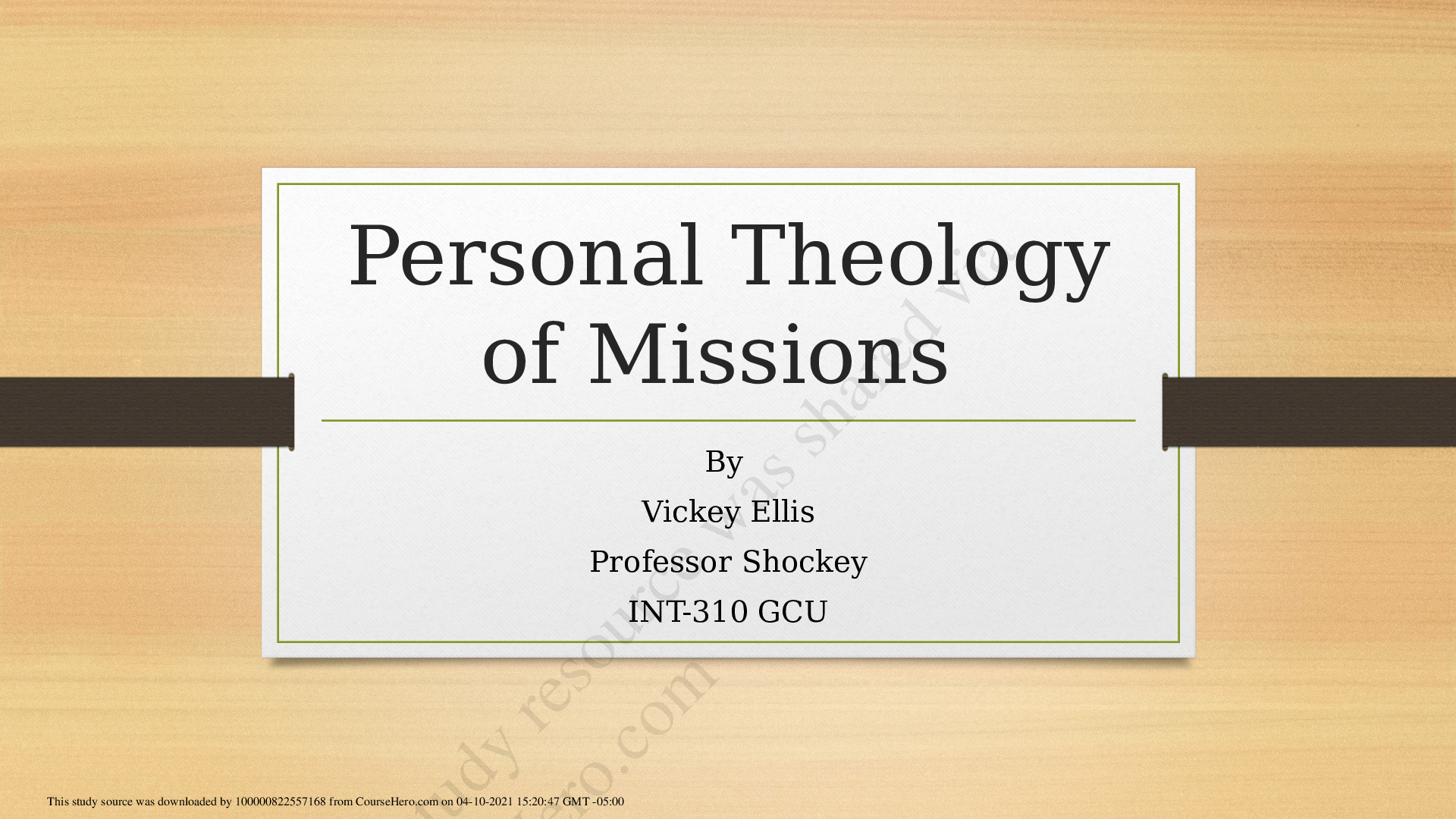 Preview image for THEOLOGY INT-310 INT-310-Personal.Theology.Missions