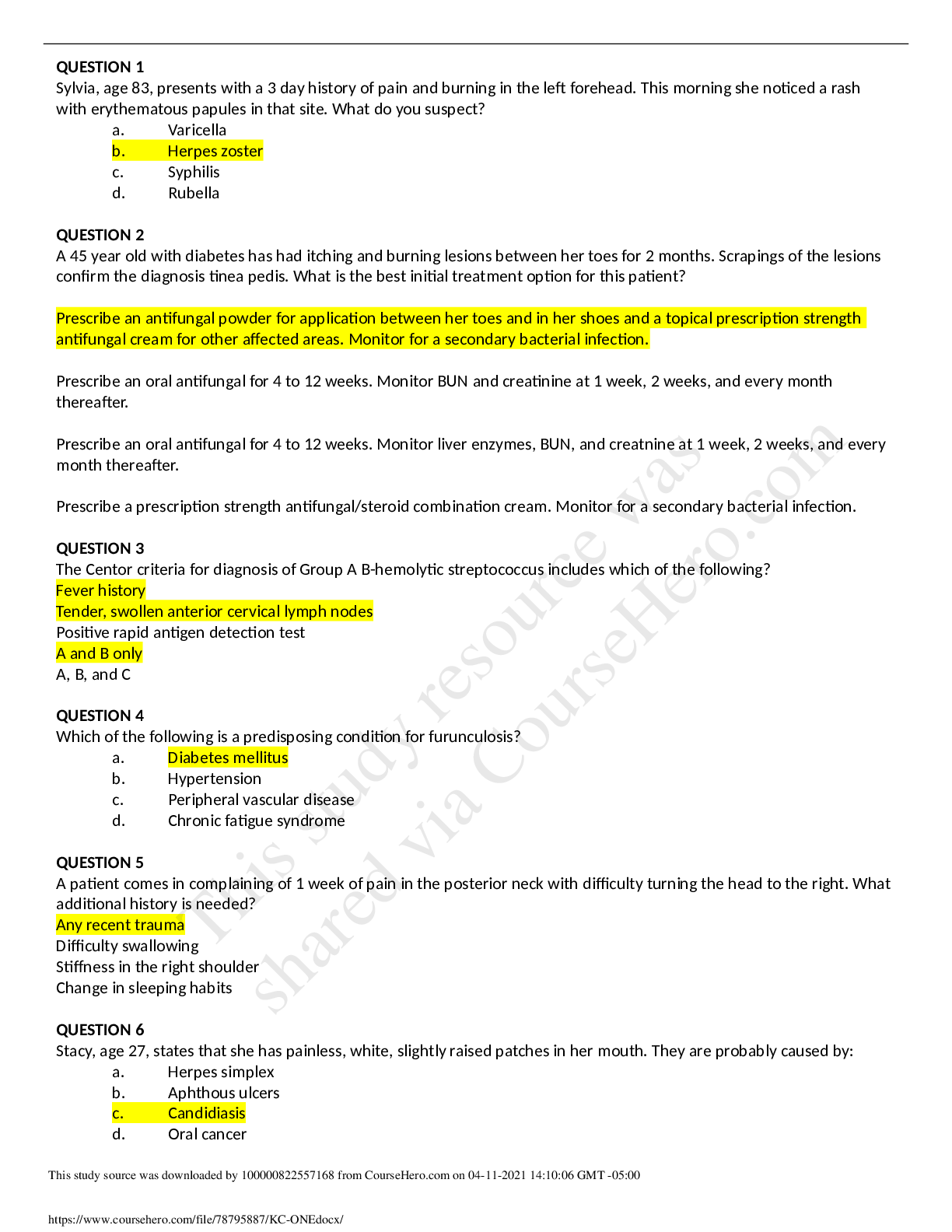 Preview image for Walden University NRNP 6531 Knowledge Check 1  Graded A with mostly tested Questions and answers