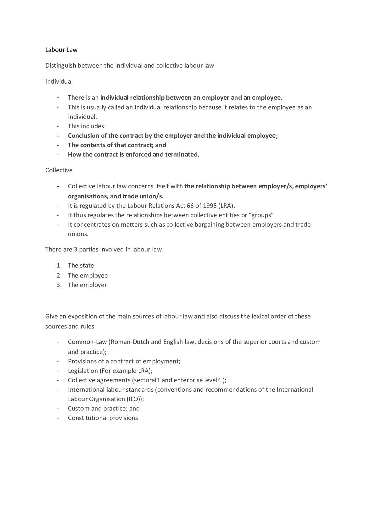 Preview image for Labour Law Notes