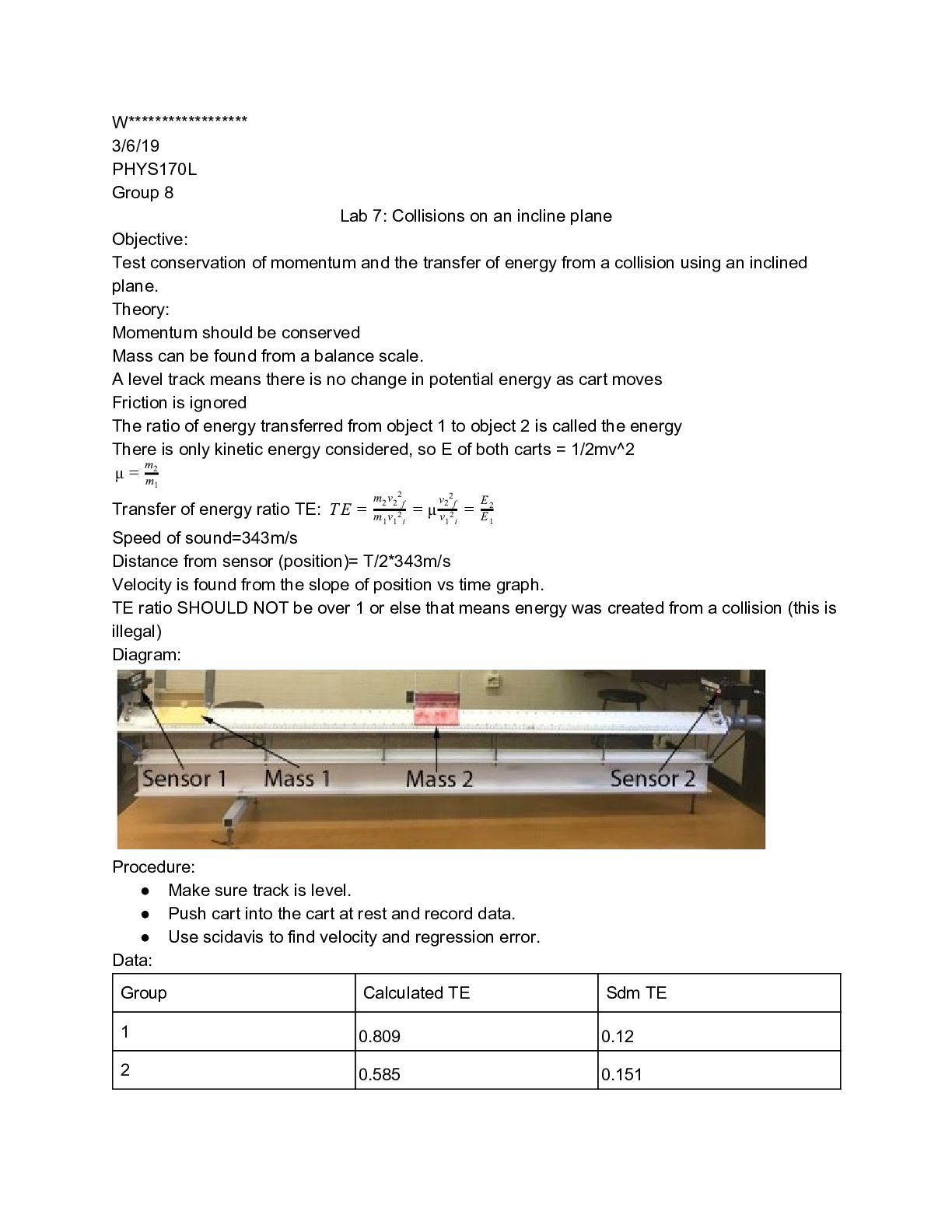 Preview image for Lab 7 PHYS170L Collisions on an incline plane.