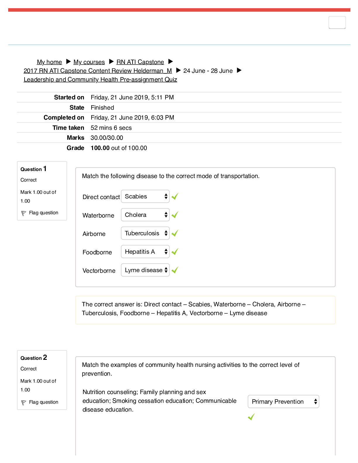 Preview image for Leadership and Community Health Pre-assignment Quiz WITH ANSWERS 2017 RN