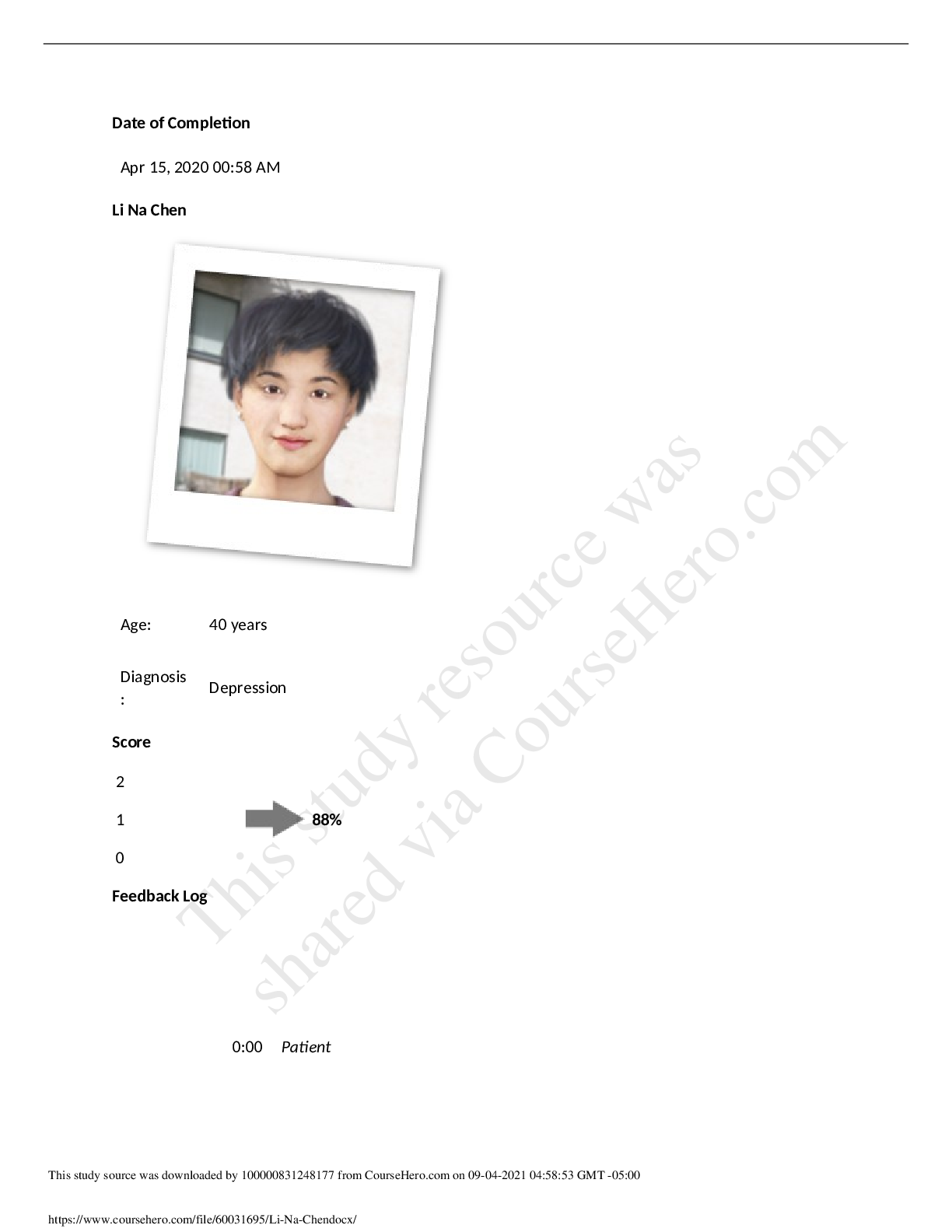 Preview image for NURSING 7 LI NA CHEN PART 2 Vsim 100% correct