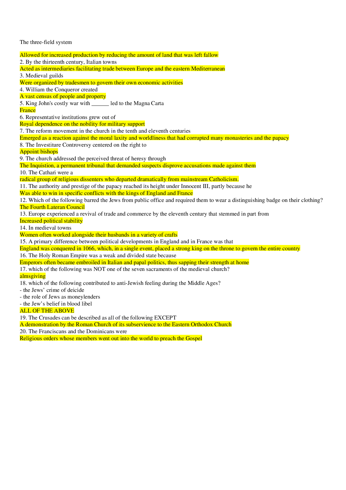 Preview of Liberty University HIEU 201 Quiz chapter 10