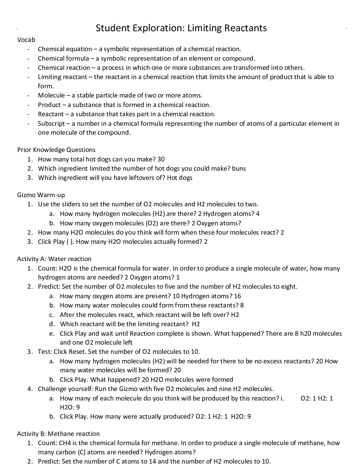 Preview image for Limiting Reactants Gizmo