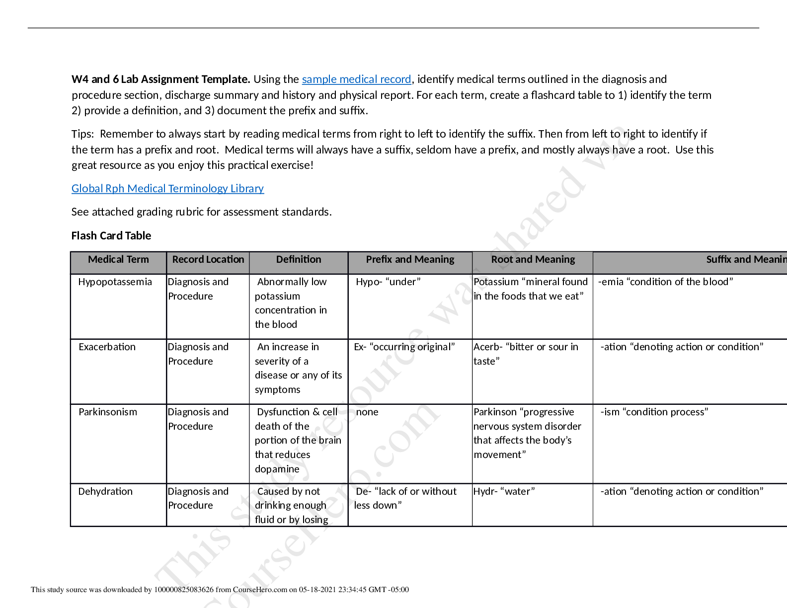 Preview image for American Public University - HIMA 100 WEEK 4 and 6 Lab Assignment Template