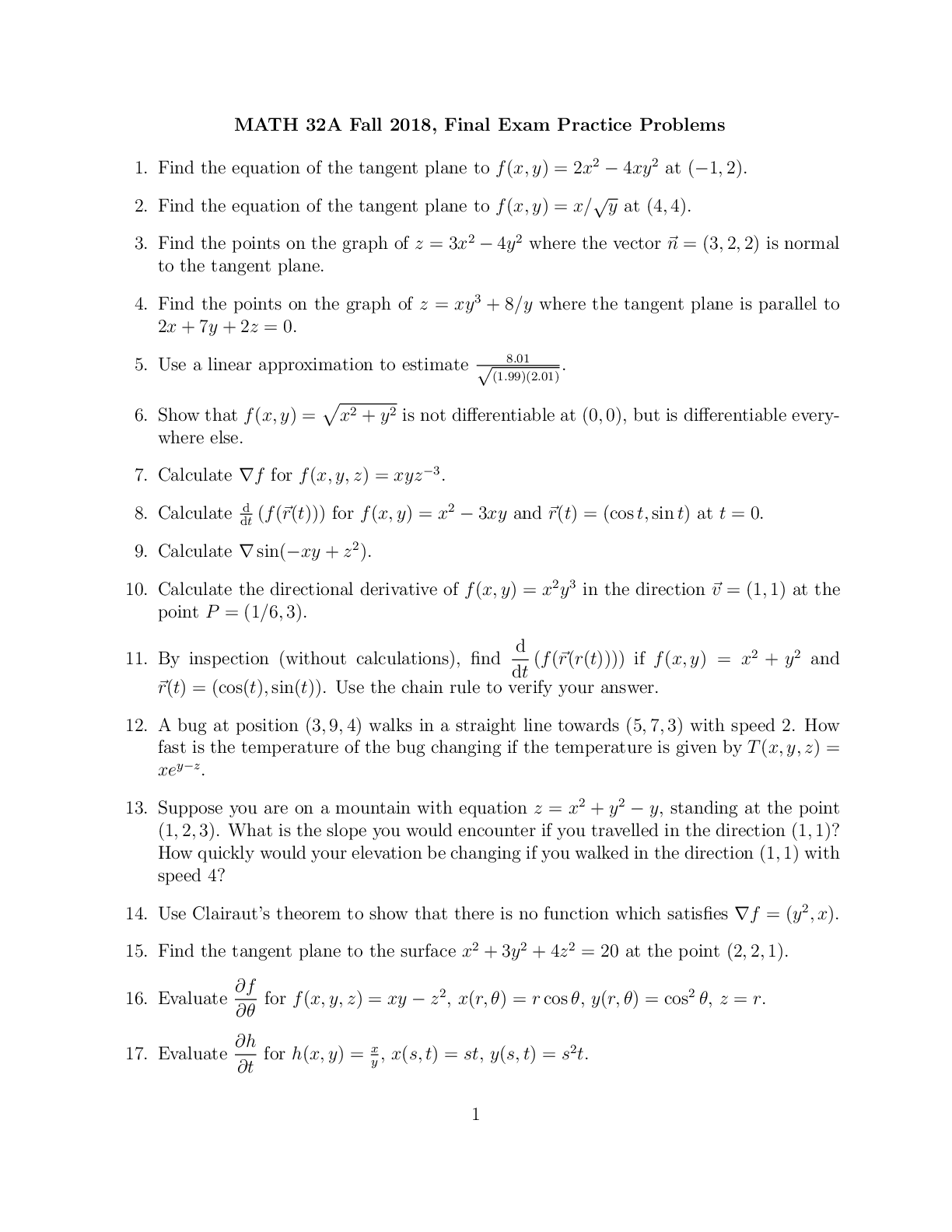 Preview image for M32A_FinalPracticeProblemsAnswers.