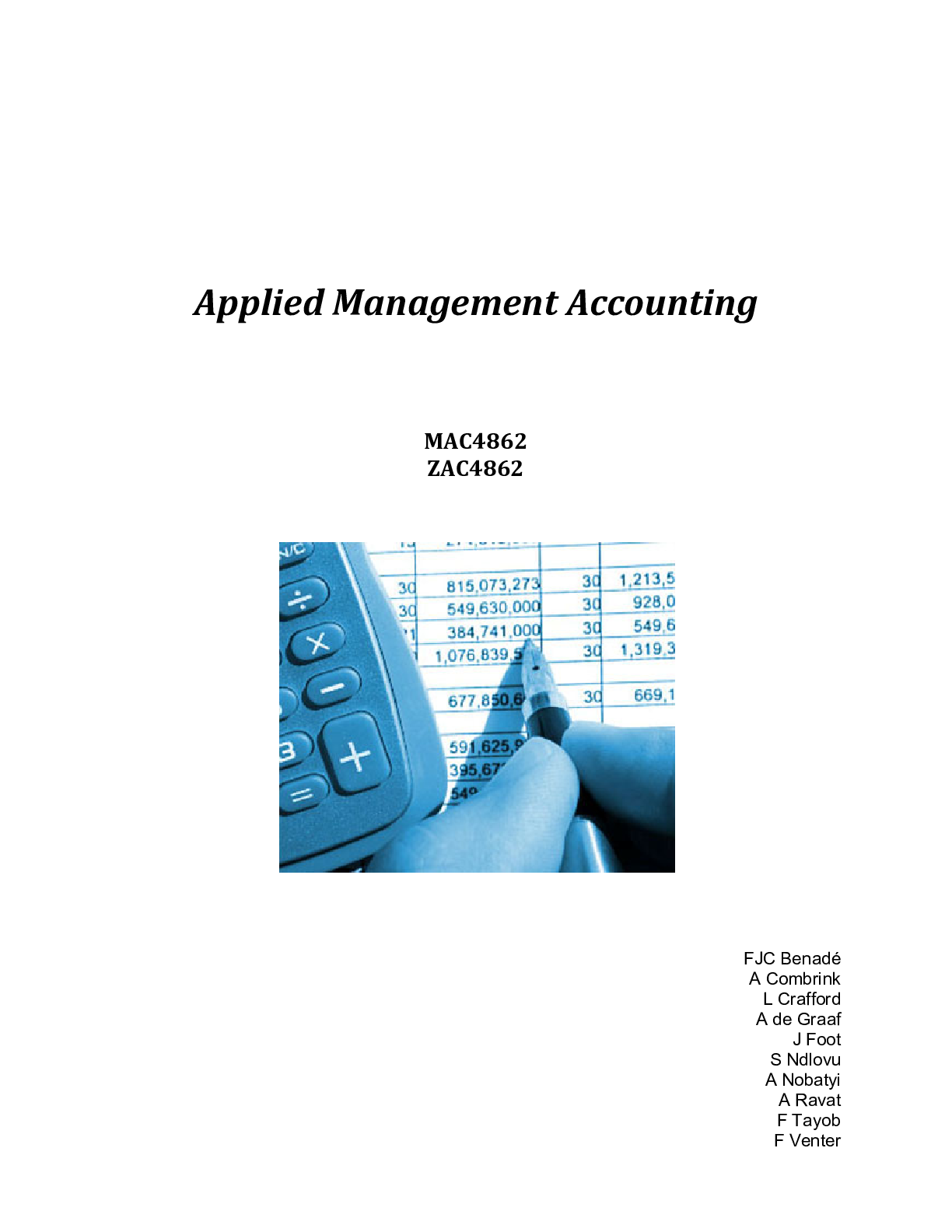 Preview of FINANCE MAC 4861.advanced management accounting