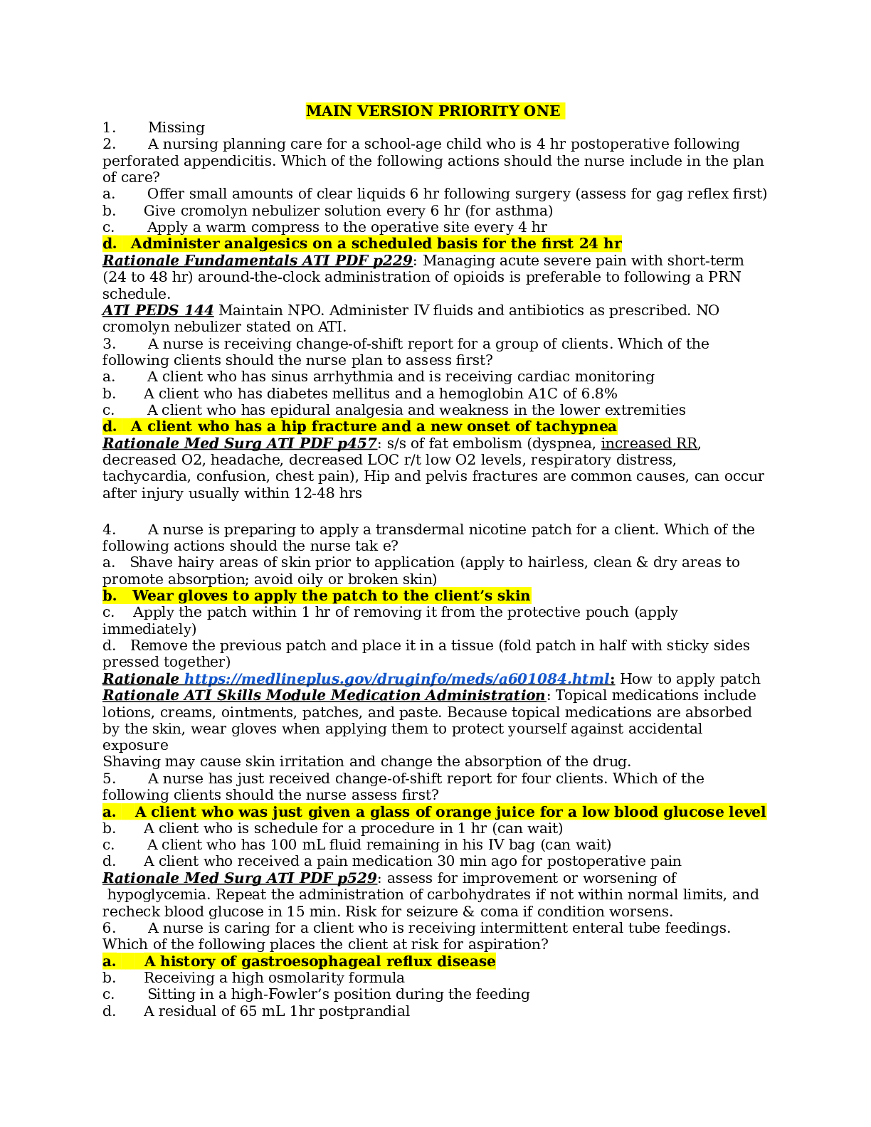 Preview image for MAIN VERSION PRIORITY ONE Exit Exam