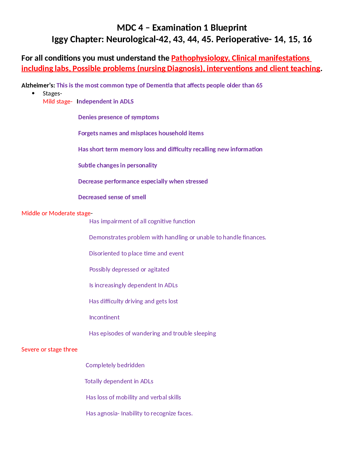 Preview image for NUR 2755; MCD4 Exam 1 Blueprint/MDC4 Exam 1 study guide (Rasmussen college)