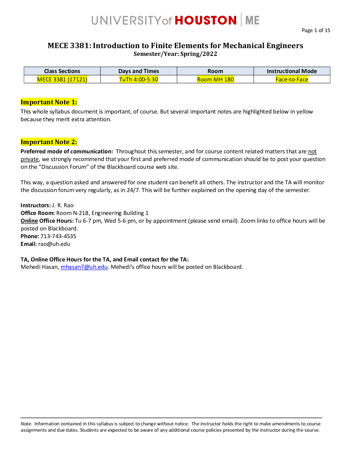 Preview image for MECE-3381-Syllabus-Spring-2022