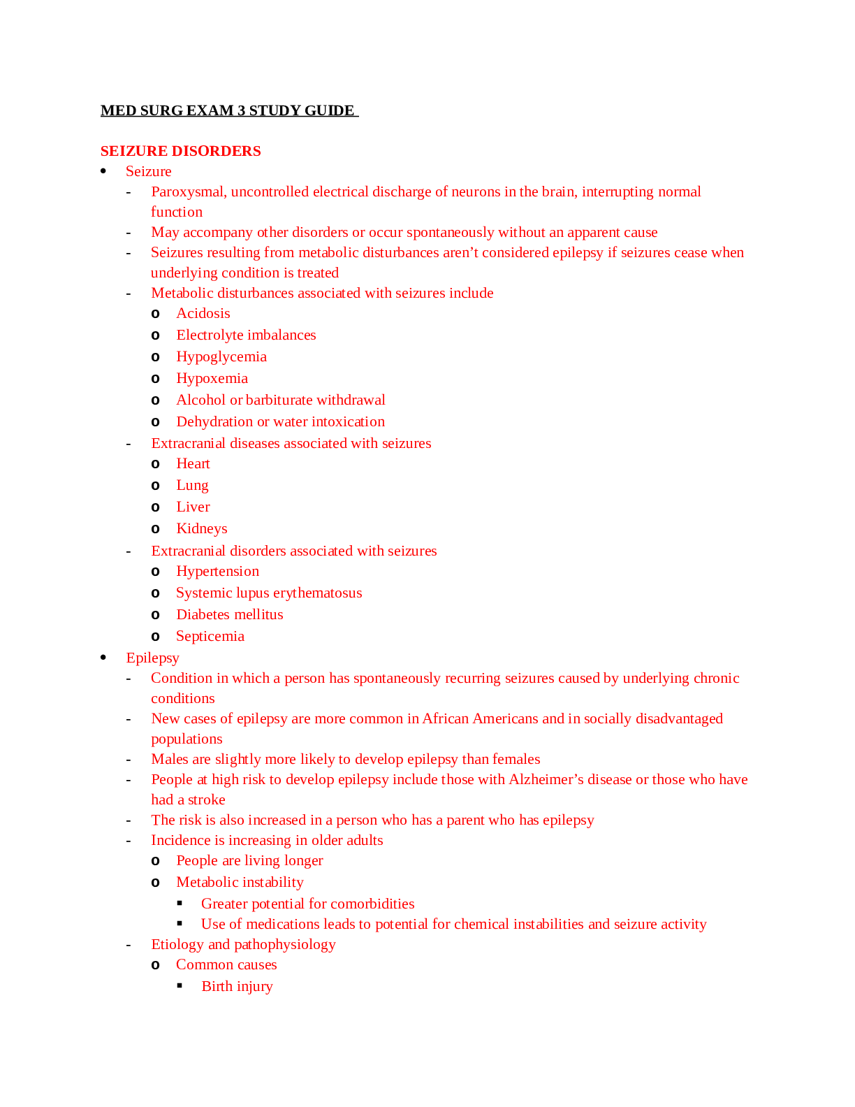 Preview image for MED SURG EXAM
