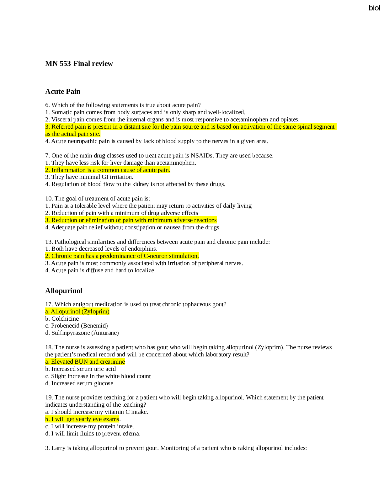 Preview image for MN 553-Final Exam Review