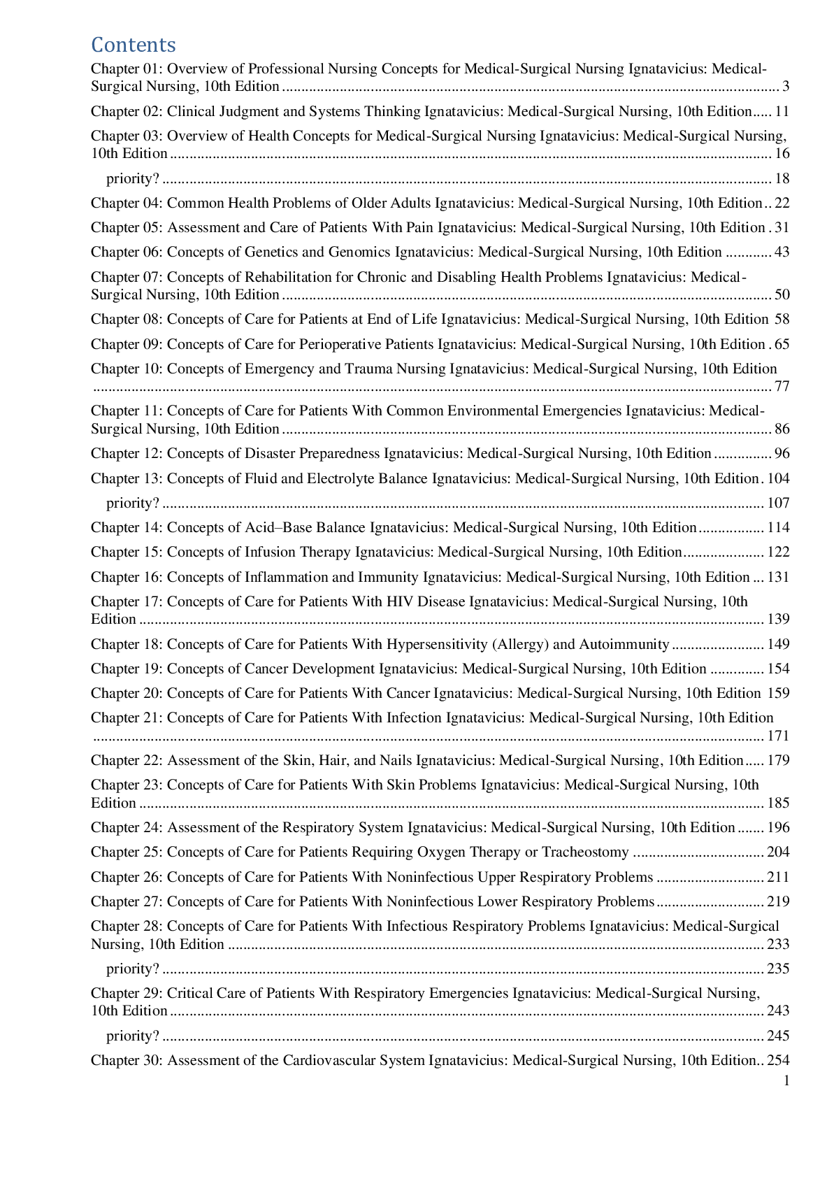 Preview image for Medical Surgical Nursing by Ignatavicius 10th ed Test Bank PDF