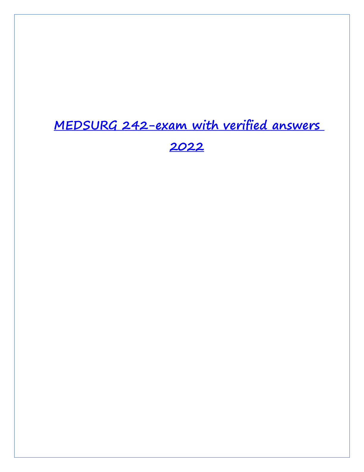 Preview image for HESI Med Surg Exam Latest 2022 Compilation Questions and Answers . 100% correct