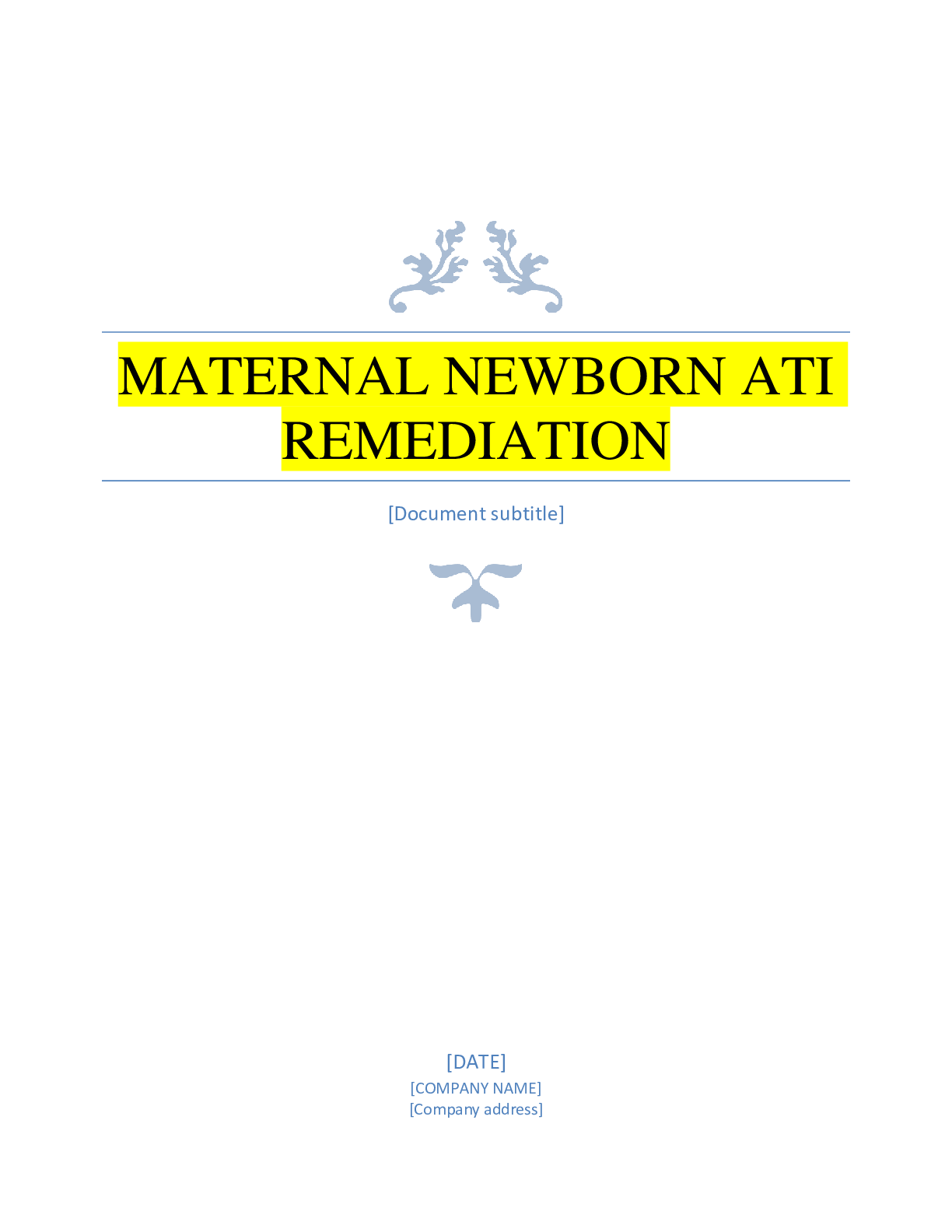 Preview image for MATERNAL NEWBORN ATI REMEDIATION