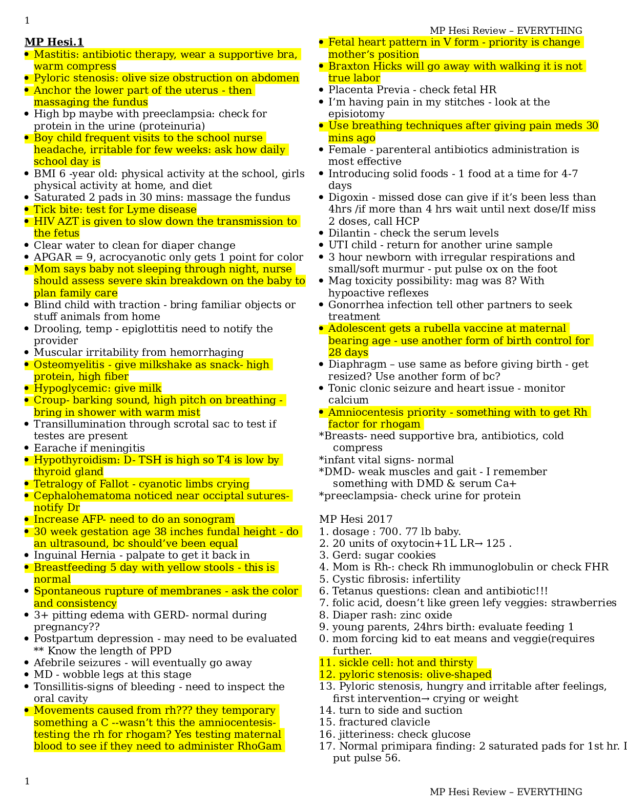 Preview image for Maternity and Peds NURS Review Fall Latest Updated 2021 Big Doc