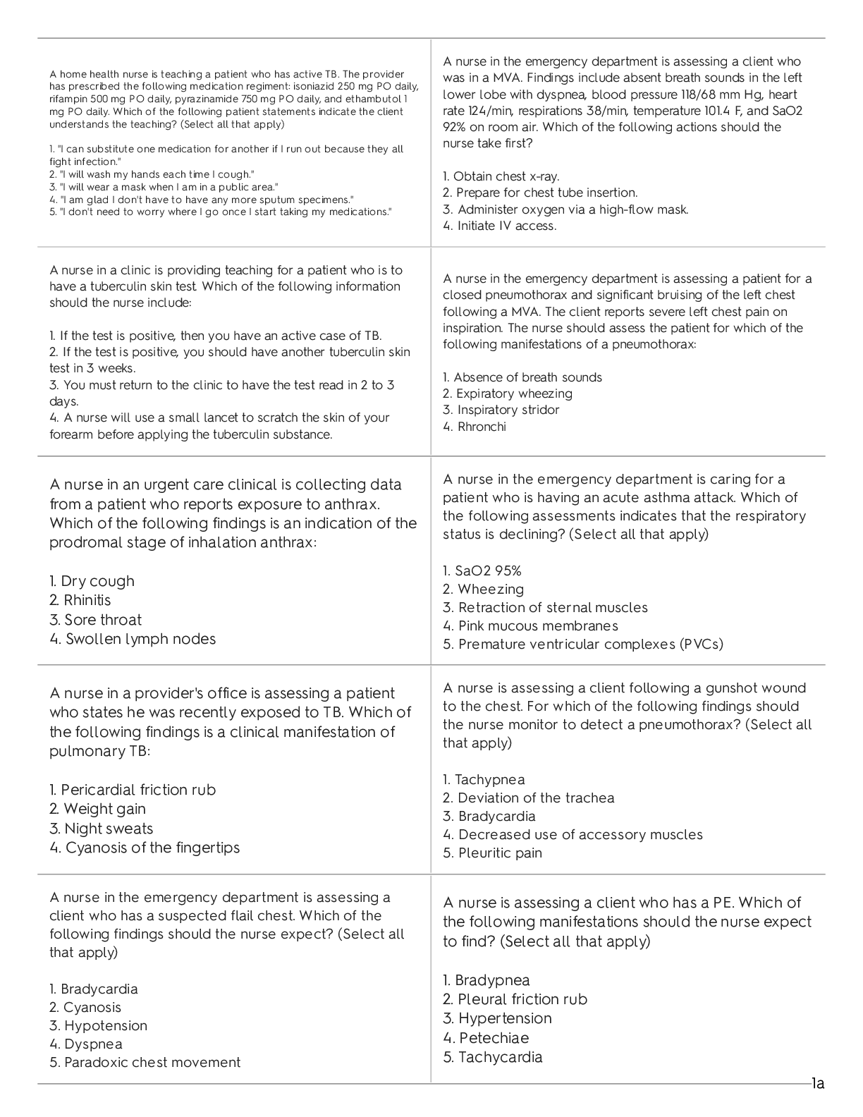 Preview image for Med Surg ATI Respiratory System Practice Questions