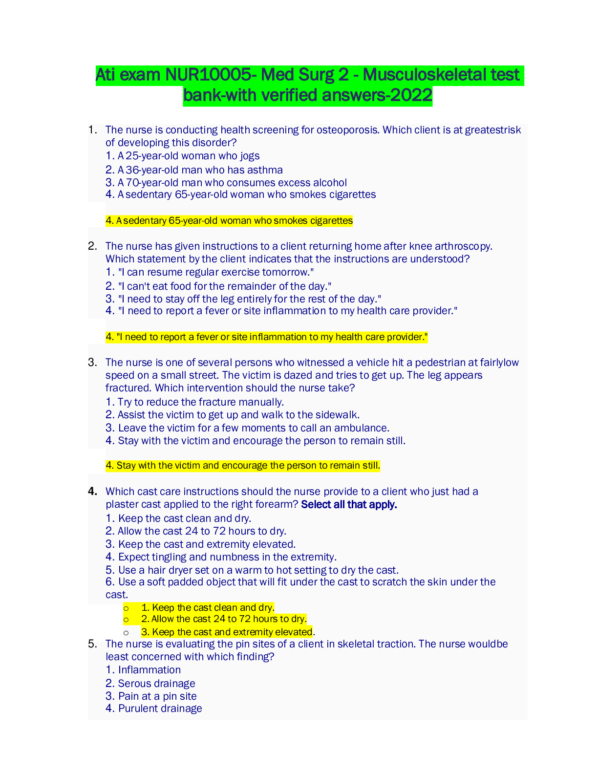 Preview image for Med Surg 2 - Musculoskeletal Exam