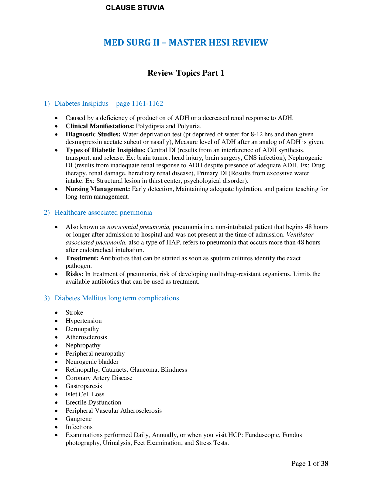 Preview image for Med Surg II - MASTER HESI Review Packet