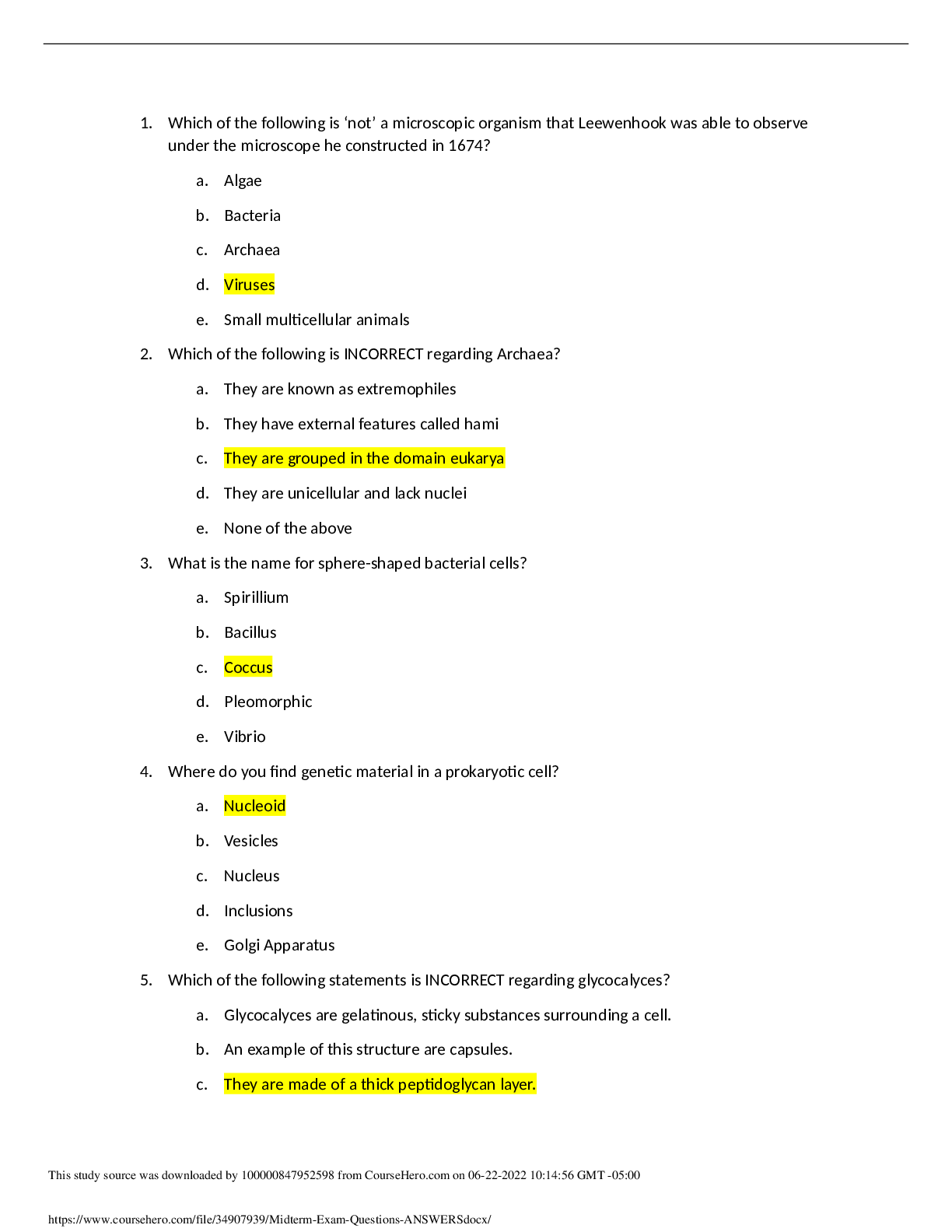 Preview image for BIOS 242 Week 4 Midterm Exam (Spring Term)