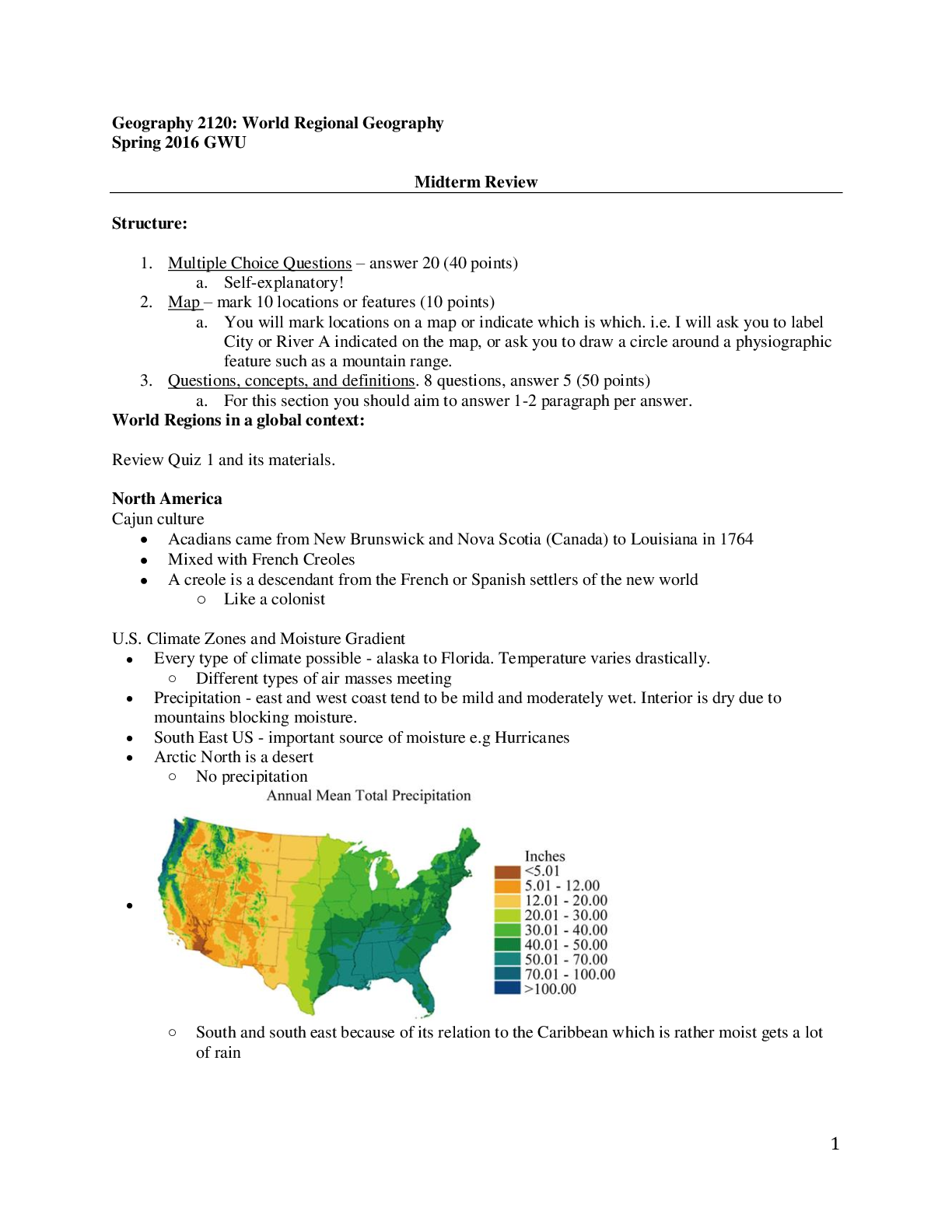 Preview image for Midterm review Geo 2120 Spring 2018.