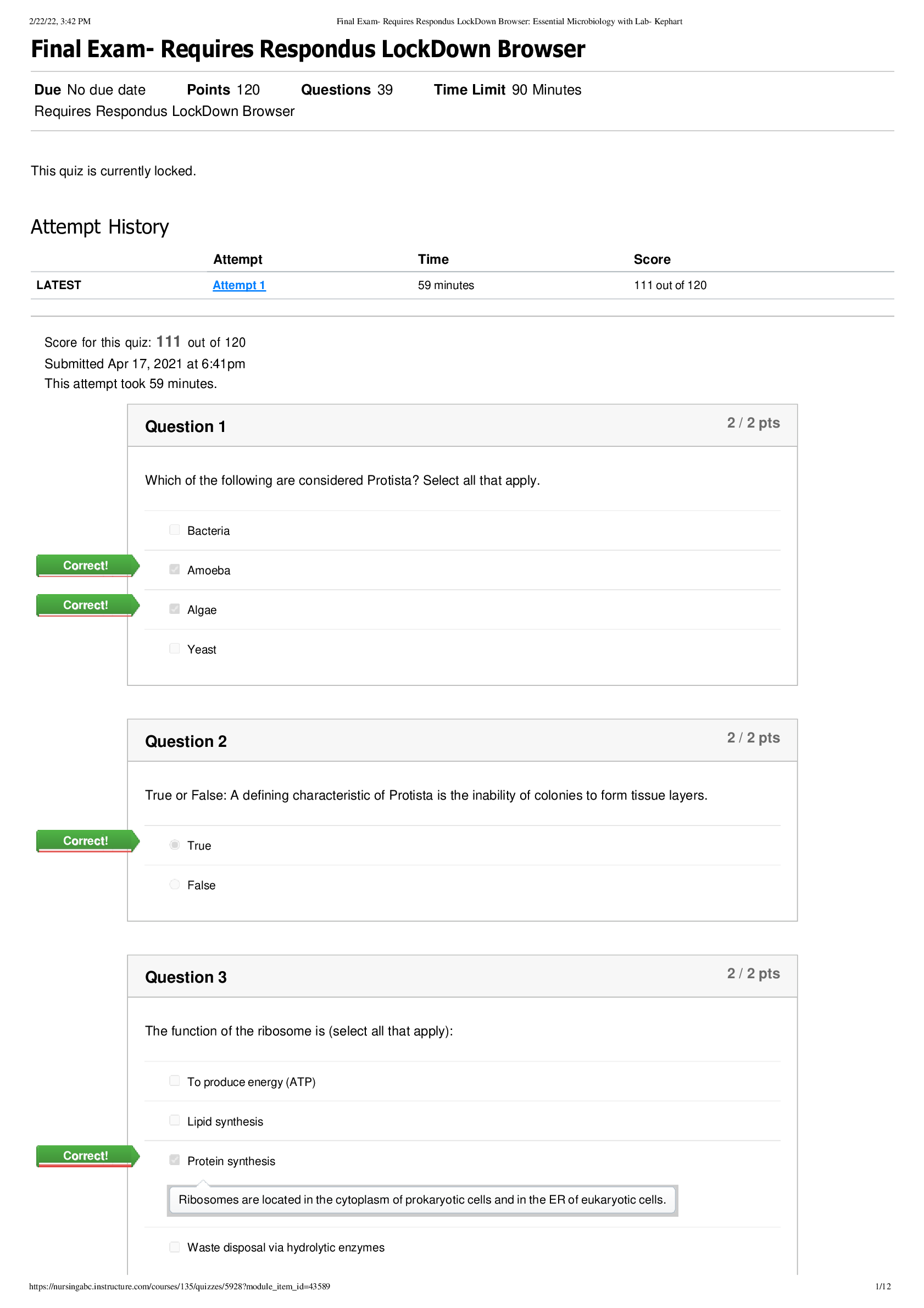 Preview image for BIOD 171 MICROBIOLOGY FINAL EXAM PORTAGE LEARNING