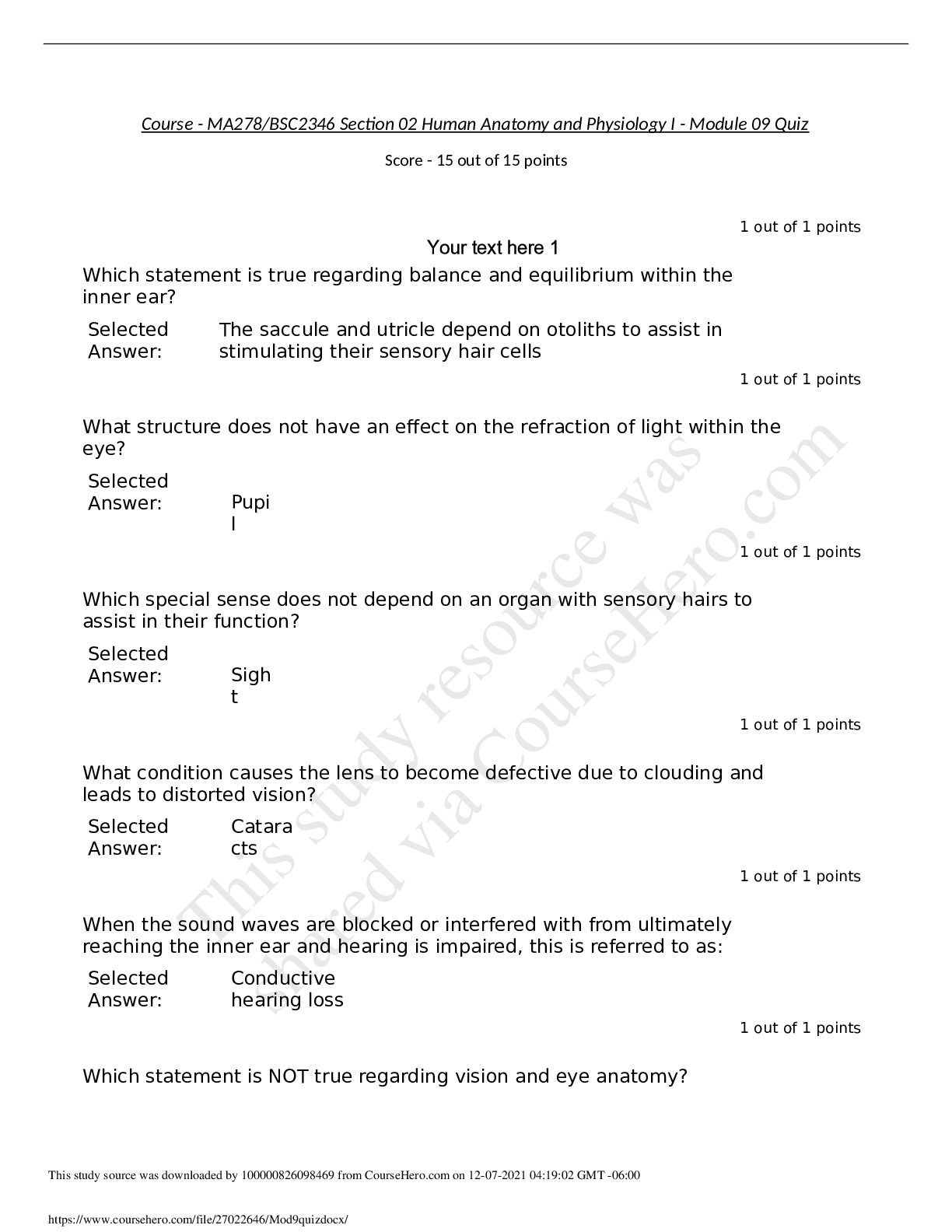 Preview image for MA 278 Mod 9 quiz QP WELL RATED 100%