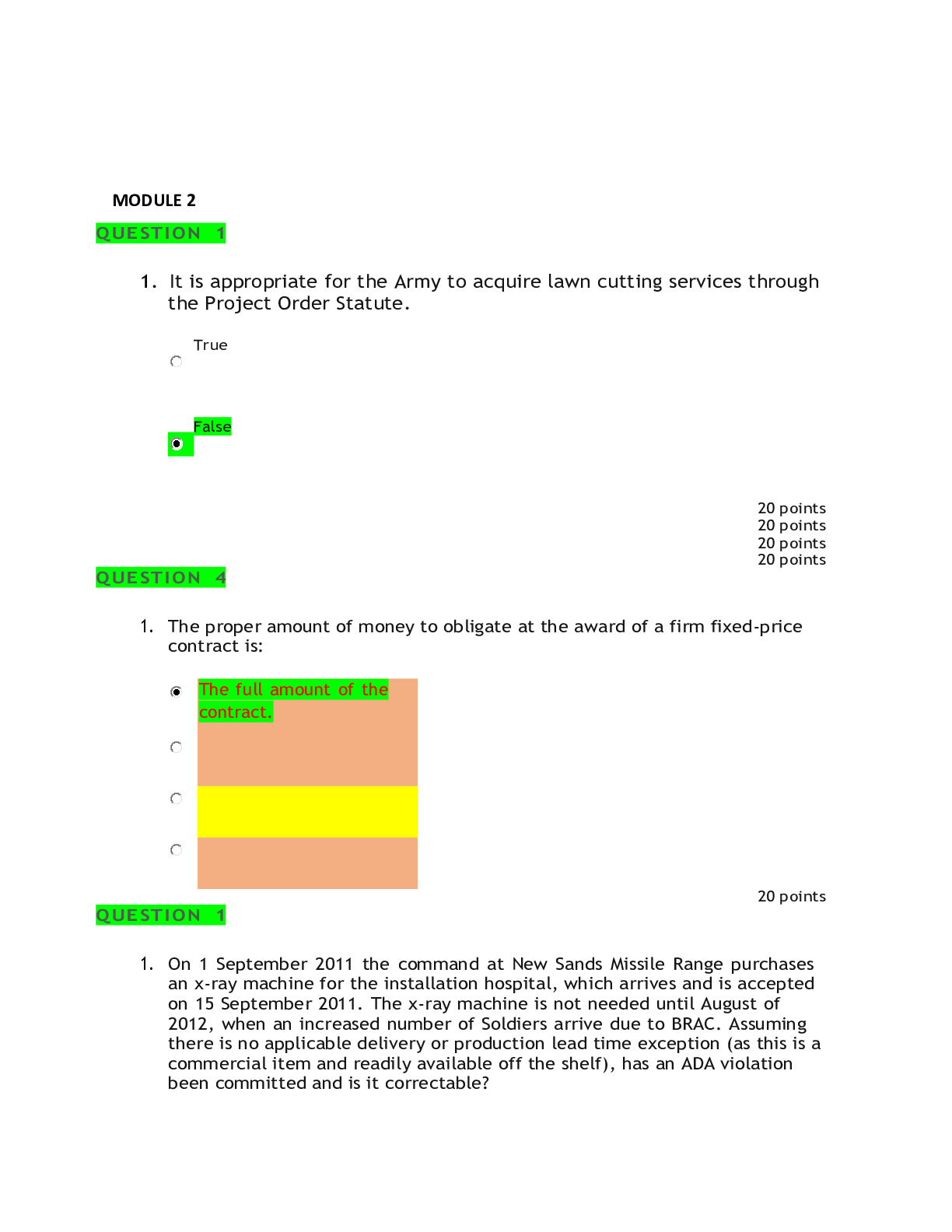 Preview image for USACE 101 Module 1 - FISCAL LAW EXAM QUESTIONS AND ANSWERS -ALL CORRECT