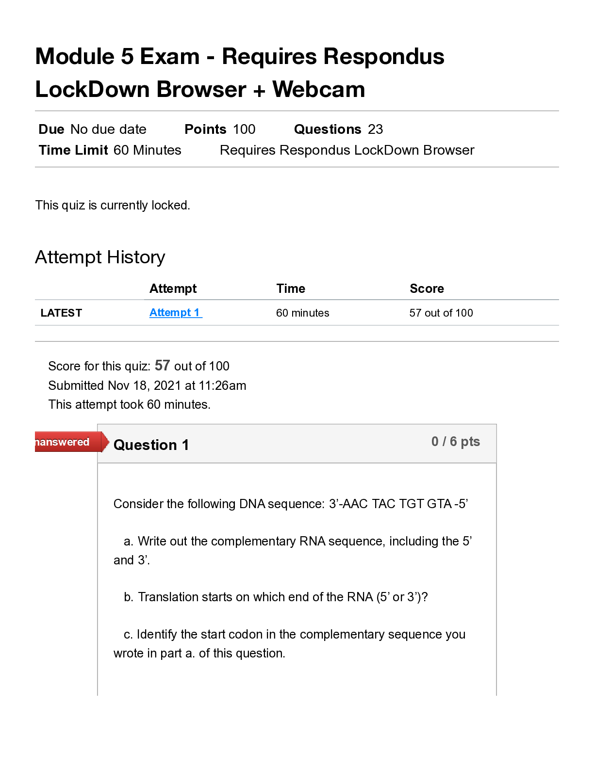 Preview of BIOD 210 Exam module 5/ Genetics/Questions&Answers