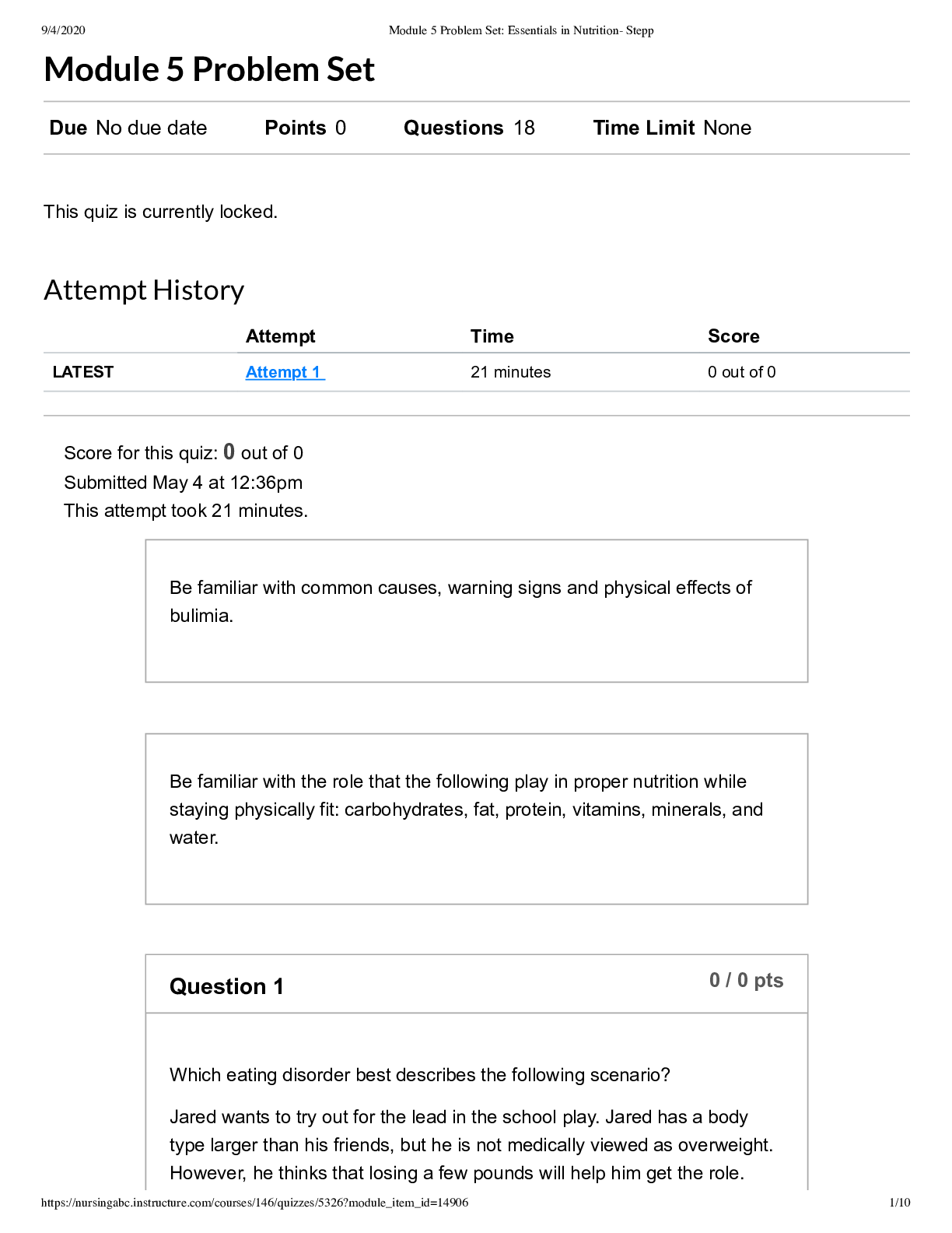 Preview of BIOD 121 Module 5 Problem Set Latest Updated Rated A