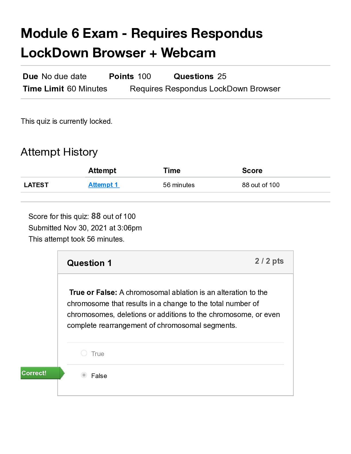 Preview of BIOD210 Module 6 Exam Genetics/ Questions & Answers
