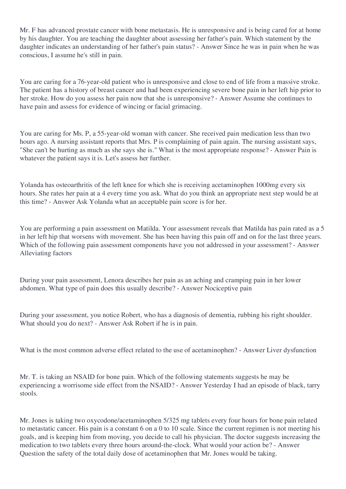 Preview image for PCN ELNEC PAIN MANAGEMENT IN PALLIATIVE CARE 2022/2023 Already Graded A+