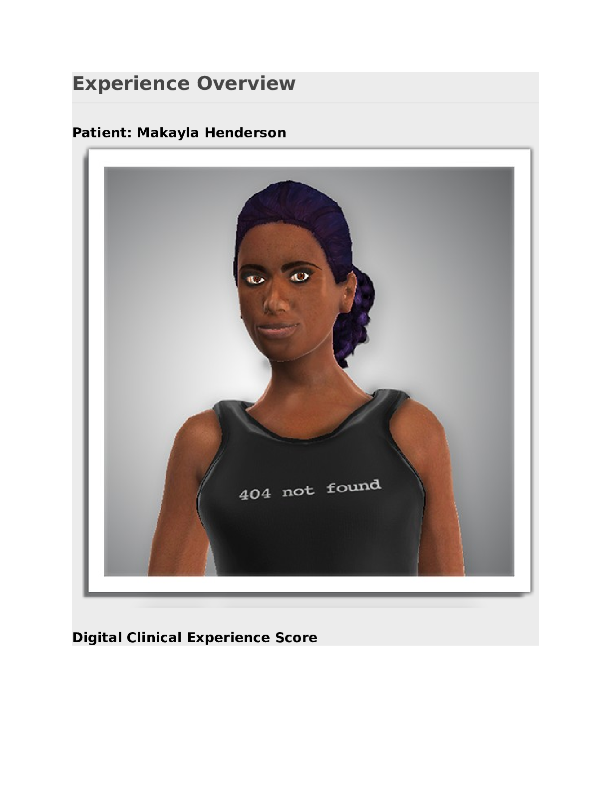 Preview image for Makayla Henderson Shadow Health Subjective Data Collection: 26 of 26 (100.0%)
