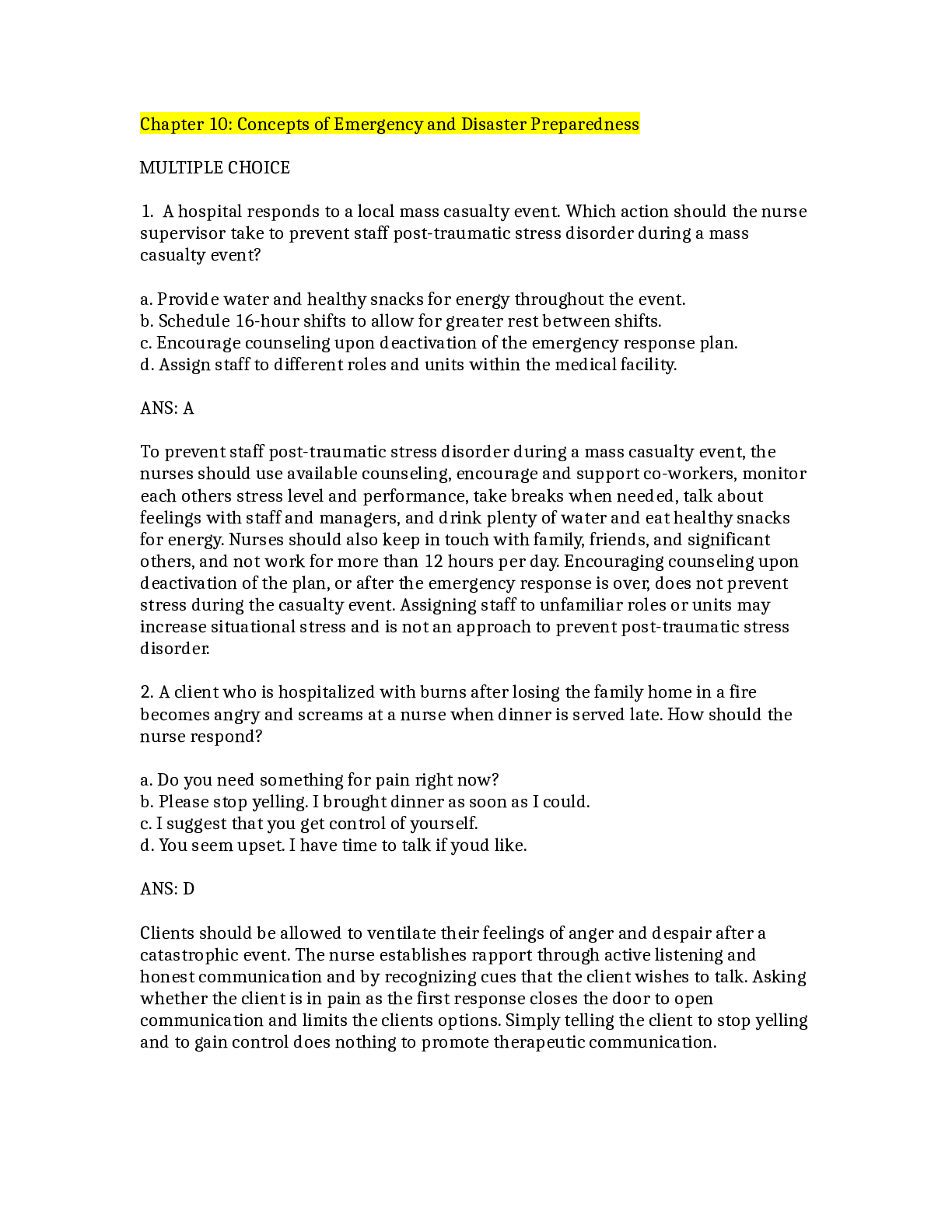 Preview image for NURSING NUR3508 N3 - Exam 3 Study Guide Questions And Answers( Rated A)100%