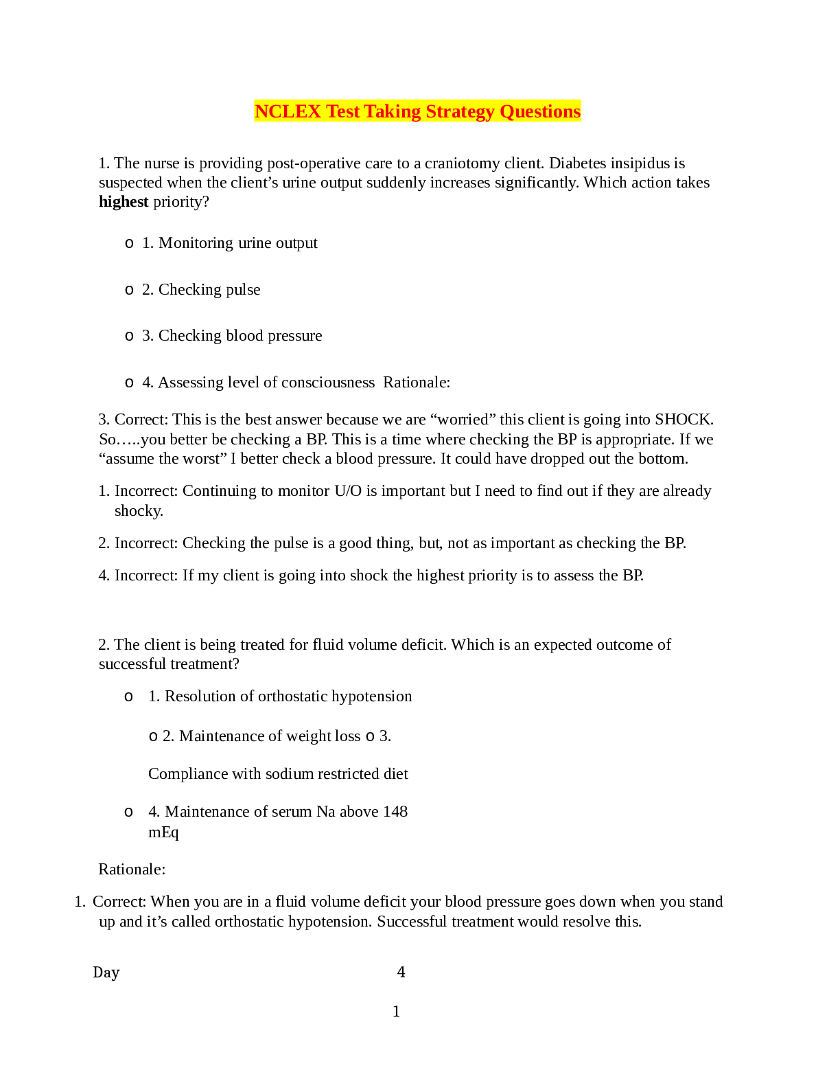 Preview image for NCLEX Strategy Questions With Answers Rationales