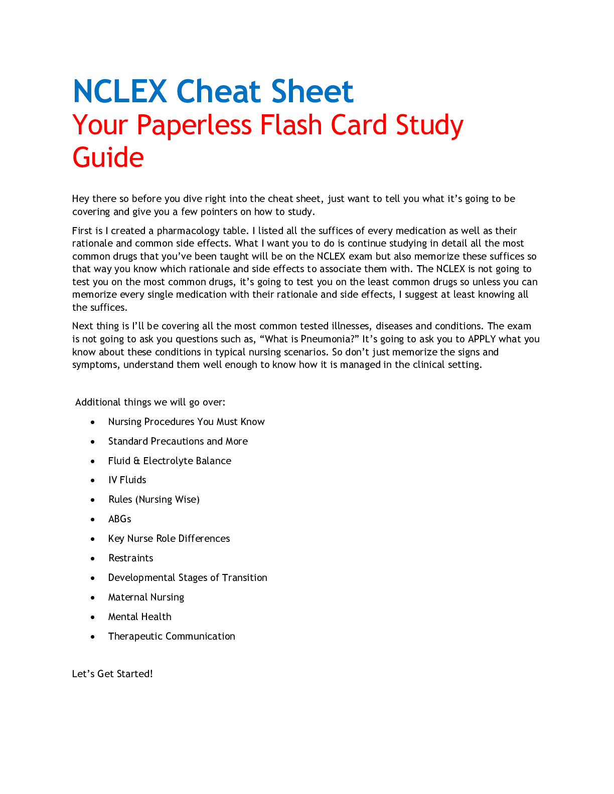 Preview image for NCLEX Cheat Sheet