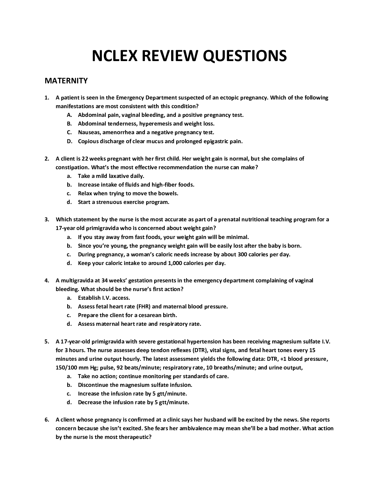 Preview image for PSYC 2301 NCLEX REVIEW QUESTIONS